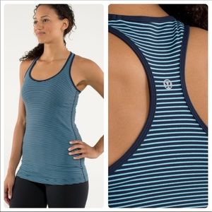 Lululemon, racerback tank, stripe light greenish